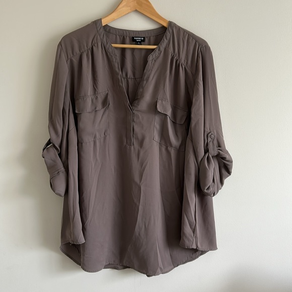 Torrid HARPER GEORGETTE PULLOVER 3/4 SLEEVE BLOUSE Size 3X - Picture 2 of 7